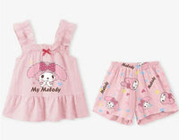 Sanrio Cinnamoroll Camisole Pajama Set Cute Homewear Girls Vest Sling Shorts Pajamas Suit Summer Comfortable Loungewear 2pcs/set Red