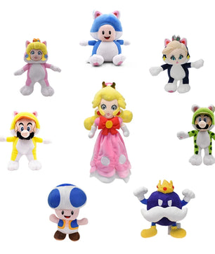 Lusy Store LLC 25 Styles Mario Plush Toys Luigi Princess Peach Toad Diddy Kong Koopa Troopa Bowser Jr Anime Stuffed GIfts Plush
