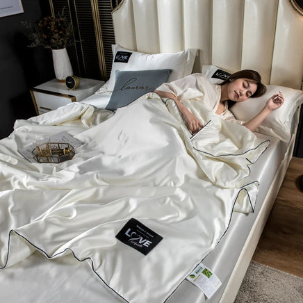 Summer Mulberry Silk Comforter Duvet Insert Luxury Natural Silk Blanket Satin Bedding Quilt Queen Single Double Twin Size Bed Lusy Store