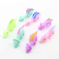 10PCS Catapult Launch Turkey Slingshot Chick Elastic Flying Finger Sticky Decompression Toy for Birthday Halloween Party Favors Mix Dinosaur A X10