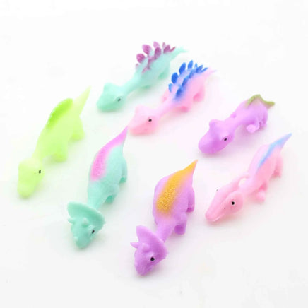 10PCS Catapult Launch Turkey Slingshot Chick Elastic Flying Finger Sticky Decompression Toy for Birthday Halloween Party Favors Mix Dinosaur A X10