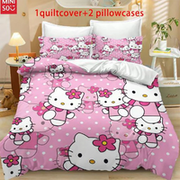 Sanrio Hello Kitty 3D Children'S Printed Cute Cartoon100% Polyester Bedding Set Duvet Cover Set Bedding Sets Anime Home 1 CN