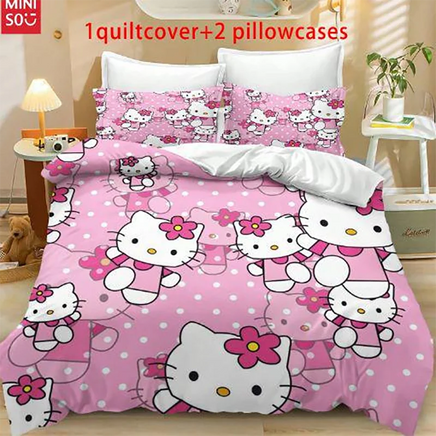 Sanrio Hello Kitty 3D Children'S Printed Cute Cartoon100% Polyester Bedding Set Duvet Cover Set Bedding Sets Anime Home 1 CN