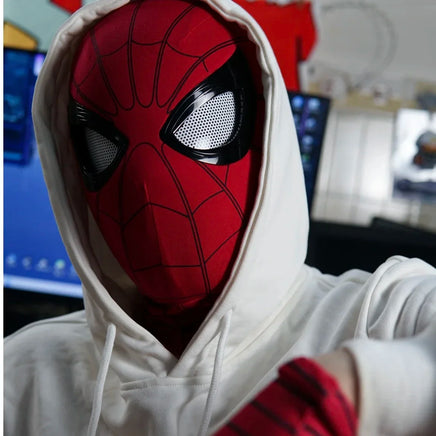 Spiderman Mask Eyes Movable Remote Control Peter Parker Halloween Cosplay Costume Mask