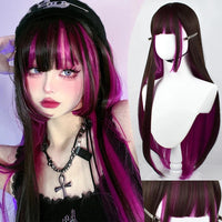 OLACARE Synthetic Super Long Curly Lolita Wig With Bangs 120cm Blonde White Pink Cute Fake Hair Women Halloween Cosplay Wigs light pink