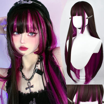 OLACARE Synthetic Super Long Curly Lolita Wig With Bangs 120cm Blonde White Pink Cute Fake Hair Women Halloween Cosplay Wigs light pink