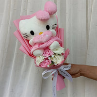Animation Derivatives Hello Kitty Anime Bouquet With Rose Cartoon KT Cat Valentine Mother's Day Christmas Graduation Gift