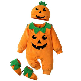 Baby Halloween Romper Set for Infant Toddler Pumpkin Festival Costume Boy Girl Fancy Clothes Hallowmas Jumpsuit Photography Prop Orange