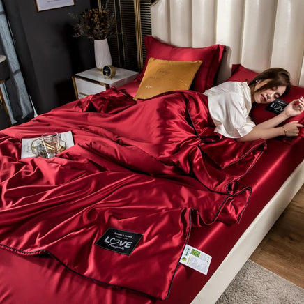 Summer Mulberry Silk Comforter Duvet Insert Luxury Natural Silk Blanket Satin Bedding Quilt Queen Single Double Twin Size Bed Lusy Store