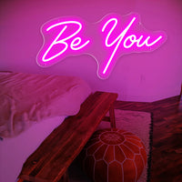 Lusy Store LLC Be You LED Neon Sign, USB Energy Saving Power Supply Indoor and Outdoor Room Wall Hanging Decorative Lights Neon Sign