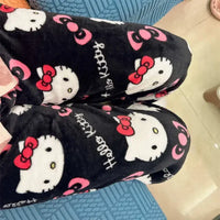 Hello Kitty Pajama Pants Fleece Double Elastic Fabric Soft Trousers Women Trousers Cartoon Birthday Gift