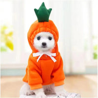 Cute Dog Hoodie Pet Fruit Clothes Funny Dog Cat Coats with Hat Halloween Cosplay Costume Dogs Hooded Sweatshirt for Puppies Cat Orange