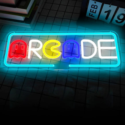 Lusy Store LLC Arcade Neon Signs for Wall Decor USB LED Light Sign Bedroom Kid Room Neon Light Gift Neon Sign