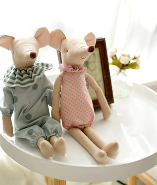 Lusy Store LLC Cute Baby Mouse Plush Toys Stuffed Animal Mouse Dolls Lovely Rat with Clothes Kids Birthday Gifts Plush