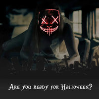 Featured Halloween Masks LED Light Up Full Face Masks Red, Green, Blue Holiday Cosplay Halloween Costumes Masquerade Party, Carn