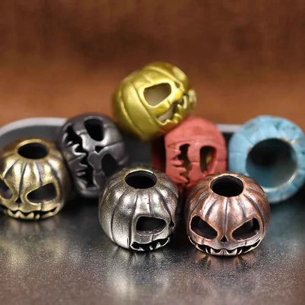 Halloween Pumpkin Skull Face Lantern EDC Brass Knife Beads DIY Woven Paracord Lanyard Pendants Outdoor Tool Hangings Accessories