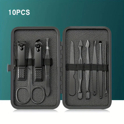 7/10/12/18/20/24PCS Set Professional Manicure Set Kits Stainless Steel Fingernail Toenail Clippers Set with Leather Portable Lusy Store