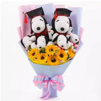 Snoopy Plush Bouquet Cute Doll Flower Puppy Graduation Gift G