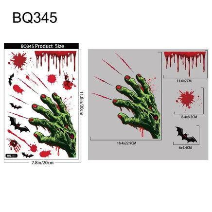 2025 Halloween PVC Glass Window Static Sticker Horror Castle Cat Decorative Sticker Halloween Glass Decals Home Party Decoration Style2-BQ345