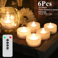 12/24pc Flameless LED Candle with/without Remote control Lighting Flickering Flame Tea Light for Halloween Christmas Home Decor 6 Pcs 1