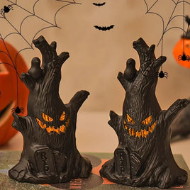 2024 Halloween Haunted House Horror Props, Halloween Ghost Tree Led Glow Ghost Lights, Horrific Atmosphere Home Decoration Light