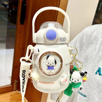 Sanrio Kuromi, Cinnamoroll 700ml Vacuum Thermos Cup - Kids School Straw Kettle AB 4Doll key ring 700ml