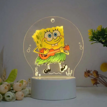 SpongeBob SquarePants Patrick Star Peripheral Cartoon Animation Creative Night Light 3D Children's Room Decorative Light style-8 usb warm color