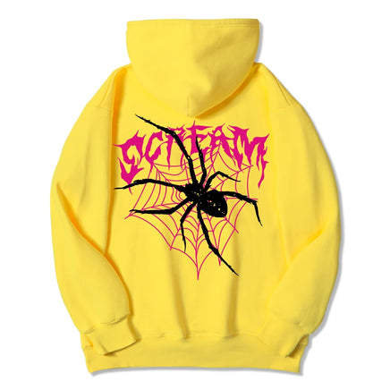 Scream Spiders & Cobwebs Women Hoodies Harajuku Oversize Hoody Fashion Loose Clothing Comfortable Yellow