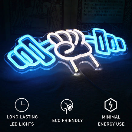Lusy Store LLC Fitness Neon Sign Dumbbell LED Light Gym Art Wall Decoration Neon Sign