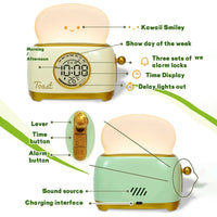 Kid Alarm Clock LED Night Light Digital Clock Children's Sleep Trainier For Home Bedroom Bedside Cute Temperature Display Reloj