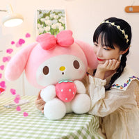 Lusy Store 25CM Plushies Sanrio My Melody Plush Dolls Toys My Melody Strawberry Stuffed Animals Plush Toy Home Decor Girl Birthday Gift 