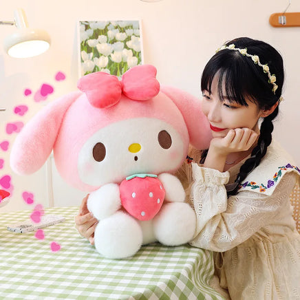 Lusy Store 25CM Plushies Sanrio My Melody Plush Dolls Toys My Melody Strawberry Stuffed Animals Plush Toy Home Decor Girl Birthday Gift 