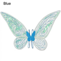 Halloween Costumes for Girls Butterfly Fairy Wings for Cosplay Costumes Sparkle Fairy Princess Wings Party Favor Accessories blue