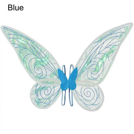 Halloween Costumes for Girls Butterfly Fairy Wings for Cosplay Costumes Sparkle Fairy Princess Wings Party Favor Accessories blue
