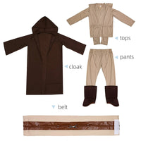 Star Wars Obi-Wan Kenobi Kids Cosplay Costume - Jedi Warrior Hooded Cloak Suit