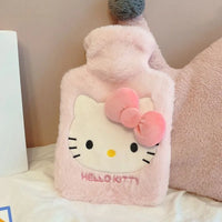 Lusy Store 500ml Sanrio Plush Hot Water Bag Kawaii Hello Kitty Kuromi Cinnamoroll Melody Reusable Heating Hot Water Bottle Christmas Gift 