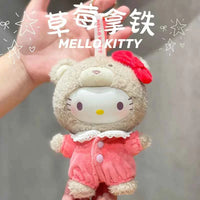 Creative Cartoon Kuromi Hello Kitty Plush Pendant Doll Sanrio Family Latte Baby Cute Keychain Toy Cool Lommy Doll Girls Gift Toy KT 15cm