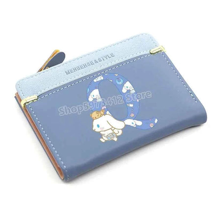 Cute Cinnamoroll Wallets Women Coin Purse Cartoon Sanrios Anime Pu Casual Money Bag Clutch Card Holder Wallet with Buttons Gift kt1084