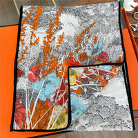 POBING 30% Silk 70%Cashmere Scarf Women Hand Rolled Luxury Printed Long Scarves Wraps Bandana Big Shawls Hijabs Female Foulards Lusy Store