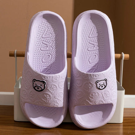 Cute Bear Women Slippers Summer Indoor Soft Cartoon Sandals Bathroom Anti-slip Outdoor Comfy Men Leisure Shoes Couple Lusy Store