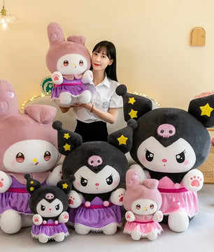 Big Size Kuromi My Melody Plush Stuffed Doll Room Decoration Bed Pillow Gift