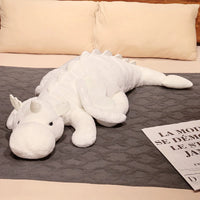Giant Dinosaur Stuffed Toy - White Dragon Plush with Wings & Unicorn Horn - 25.6in/33.5in/41.3in/47.2in/55.1in - Lusy Store White