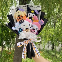 My Melody Kuromi Stuffed Animals Plush Toy With Roses Creative Bouquets Christmas Halloween Gifts 3
