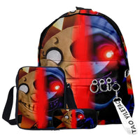 Trendy Popular Funny sundrop fnaf 3D Print 3pcs/Set pupil School Bags Laptop Daypack Backpack Inclined shoulder bag Pencil Case Lusy Store