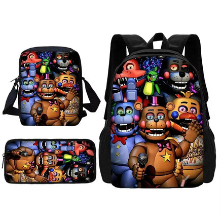 Cartoon Five Night At Freddy Child School Backpack With Shoulder Bag Pencil Bags School Bags for Boys Girls Best Gift XHOO4-TZ-145-A3