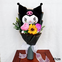 Kuromi My Melody Hello Kitty Cinnamoroll Plush Bouquet Valentine's Day Christmas Graduation Holiday Gift Kuromi-24z