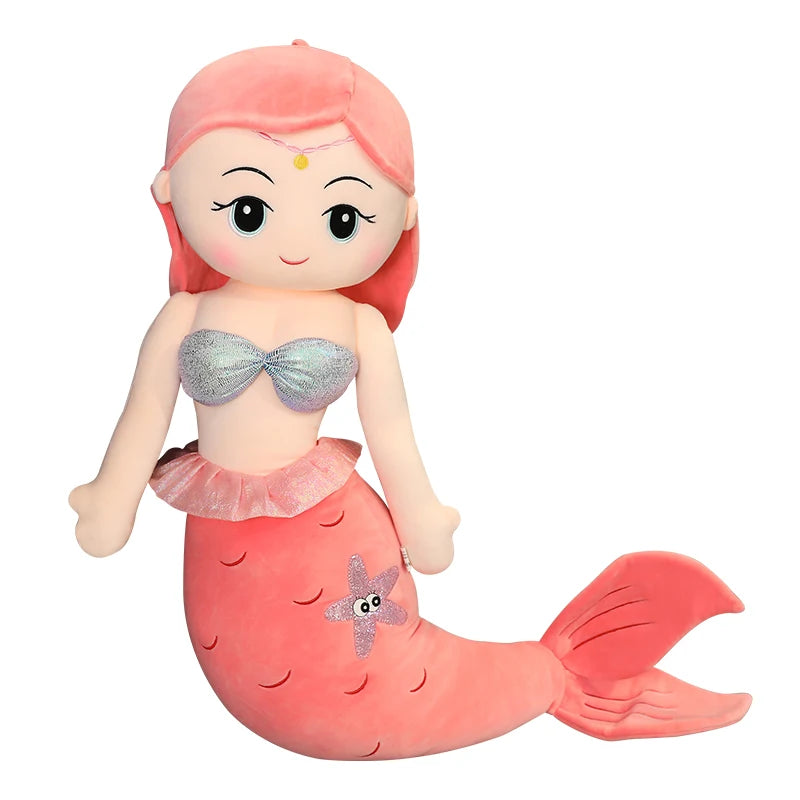 Lusy Store LLC Mermaid Plush Toys Soft Animal Pillow Stuffed Toy Princess Dolls Children Boys and Girls Birthday Gifts Decor Plush
