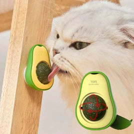 Natural Catnip Wall-Mounted Ball for Cats, Rotatable & Lickable, Healthy Teeth Cleaning & Scratching Toy