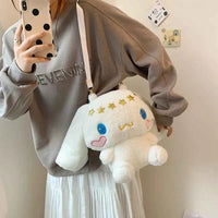24 Styles Sanrio Plush Doll Kawaii Cinnamorol Plush Stuffed Backpack Girl's Cartoon Bag Gift Bag Girlfriend Child Birthday Gift
