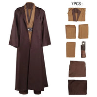 Halloween Jedi Cosplay Star Wars Costume - Unisex Warrior Anime Outfit Light Brown